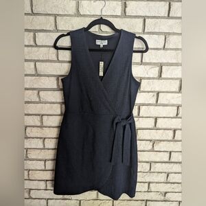 NWT Madewell Texture & Thread navy tie wrap dress